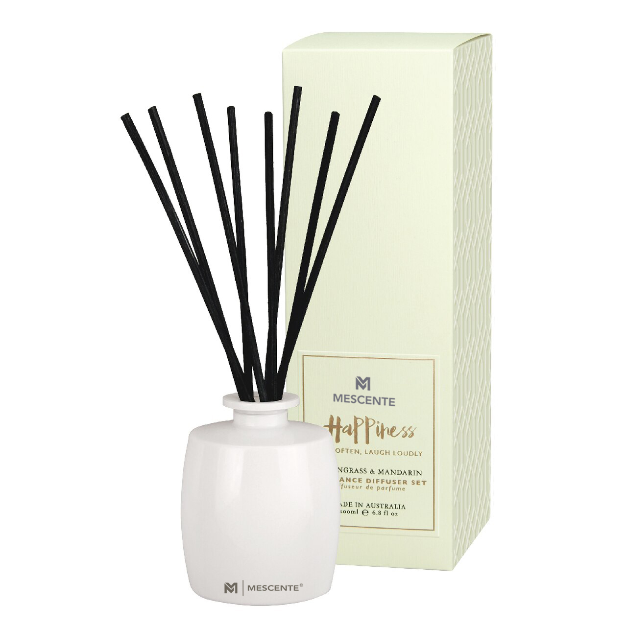 M&Scent Large Glass Bottle Home Essentials Aroma Reed Diffuser Gift Set na may Rattan Sticks