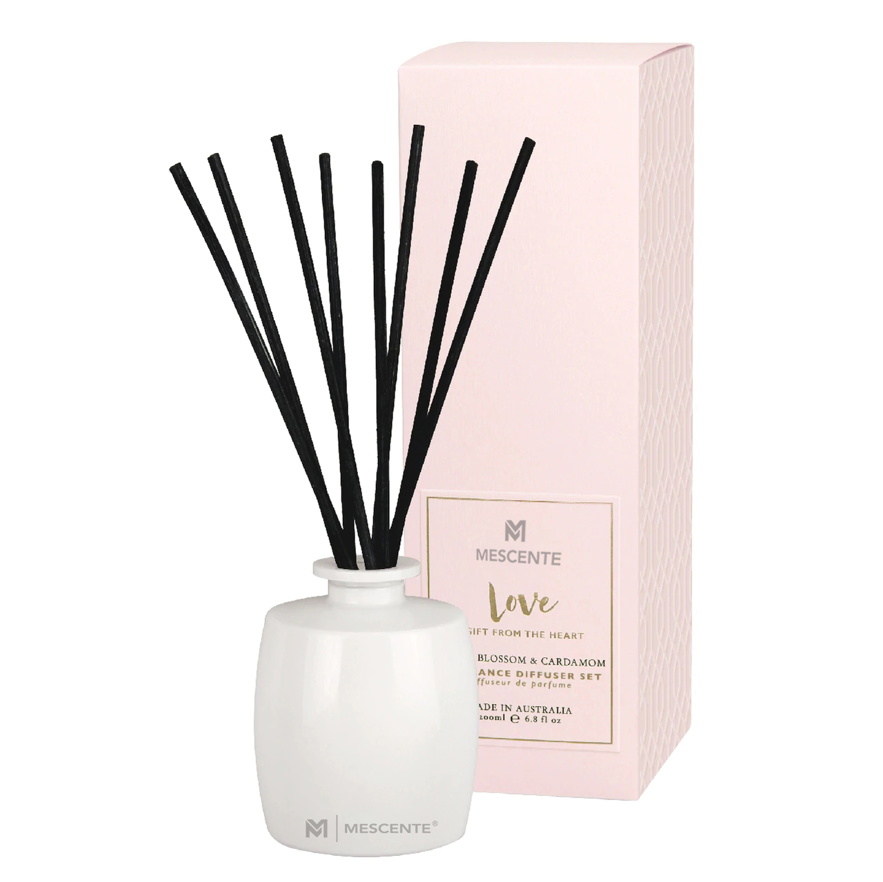 M&Scent Large Glass Bottle Home Essentials Aroma Reed Diffuser Gift Set na may Rattan Sticks