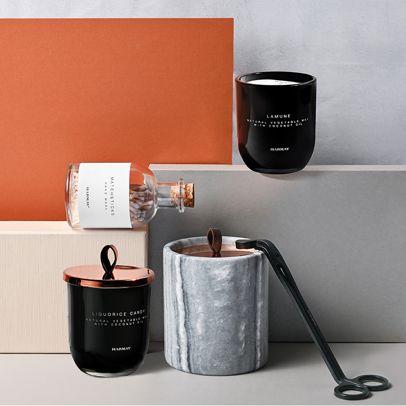 M&Scent Wholesale Luxury Custom Dekorasyon Pribadong Label Black Glass Crystal Scented Soy Wax Candles