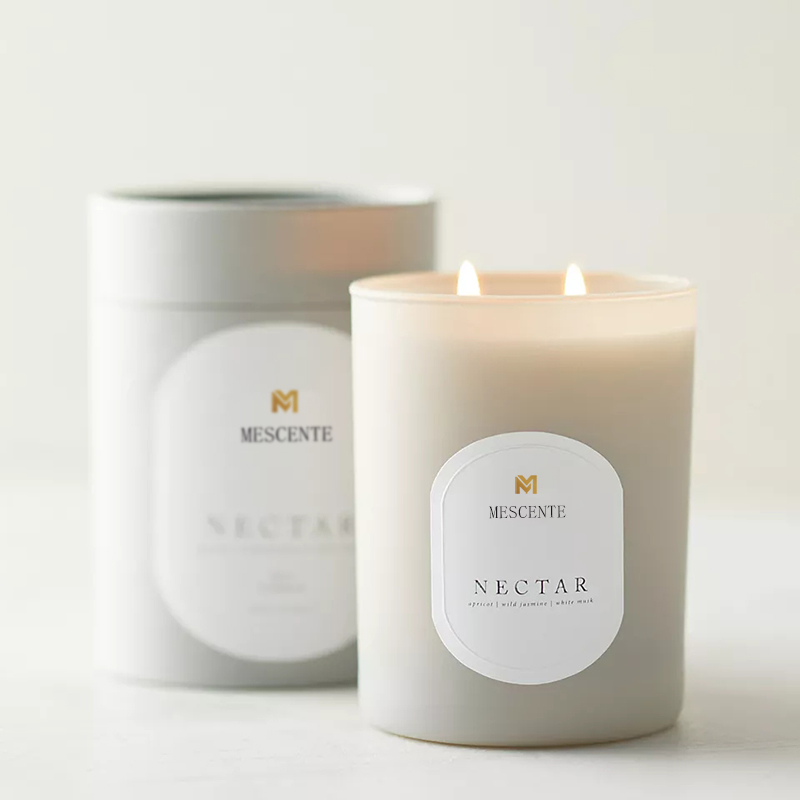 M&Scent Custom Logo Meditation Non-Toxic Stones Herb Hand poured Natural Scented Soy Wax Crystal Candles