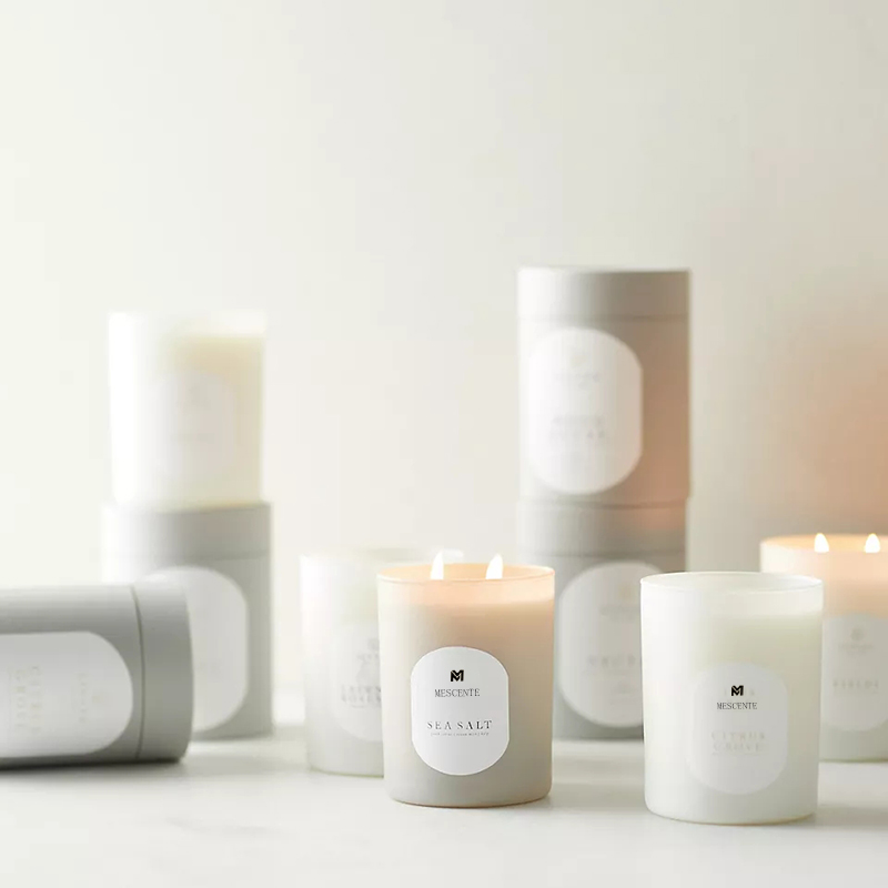 M&Scent Custom Logo Meditation Non-Toxic Stones Herb Hand poured Natural Scented Soy Wax Crystal Candles