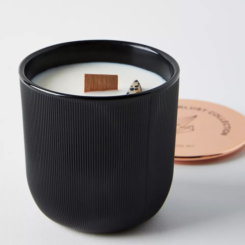 Wholesale Luxury Marble Shiny Logo Crystal Infused Gem Chakra Aromatherapy Scented Soy Wax Candles