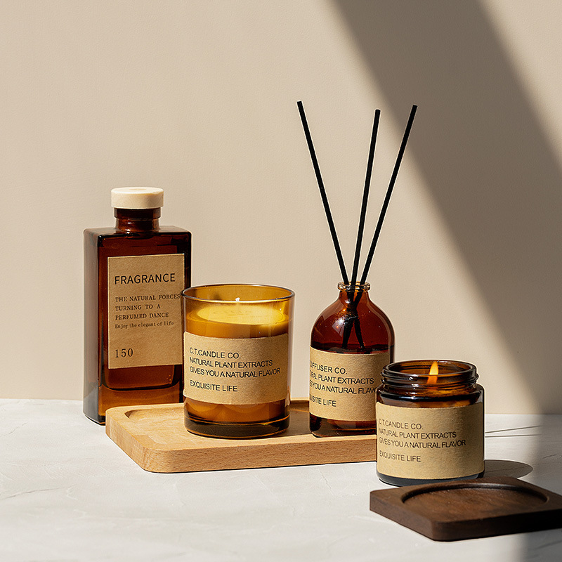M&Scent luxury decor home reed diffuser at scented candle set na may box packaging