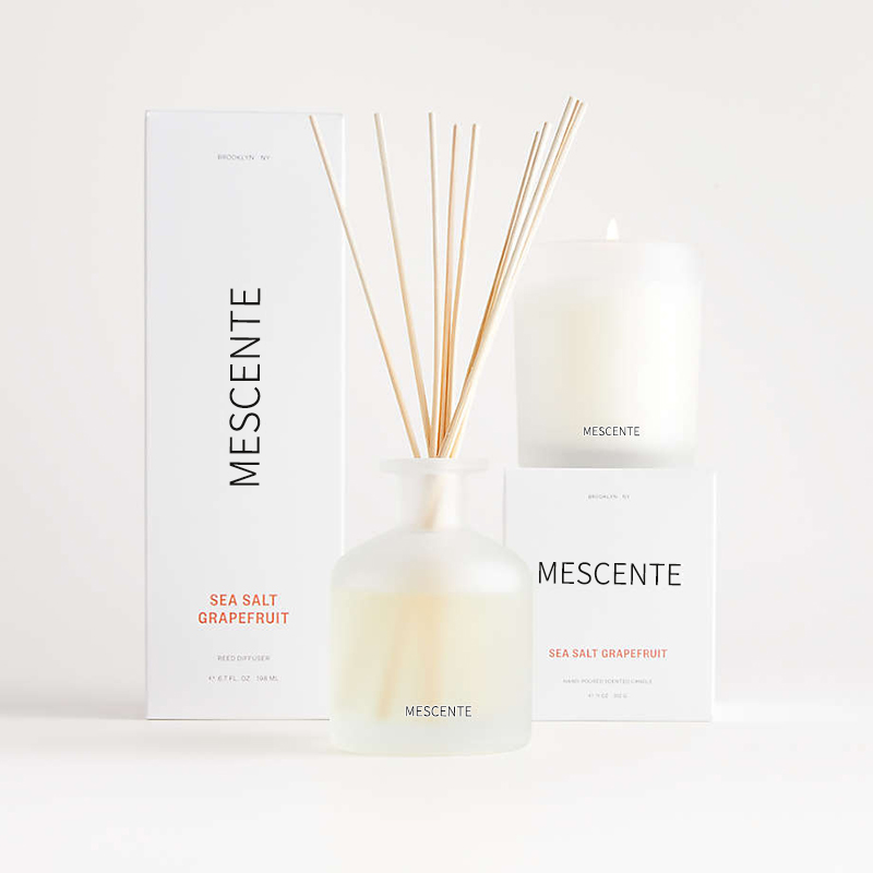 M&Scent luxury private label purple color aroma reed diffuser gift set na may kahon