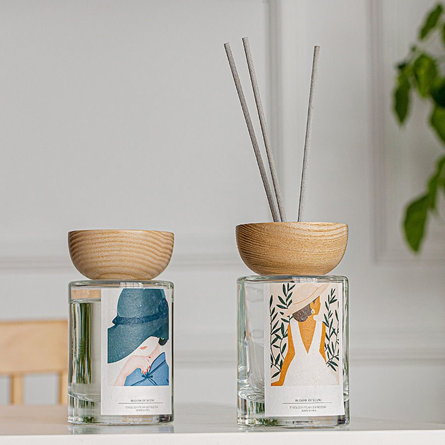 M&Scent wholesale private label glass bottle stick reed diffuser sets na may stopper
