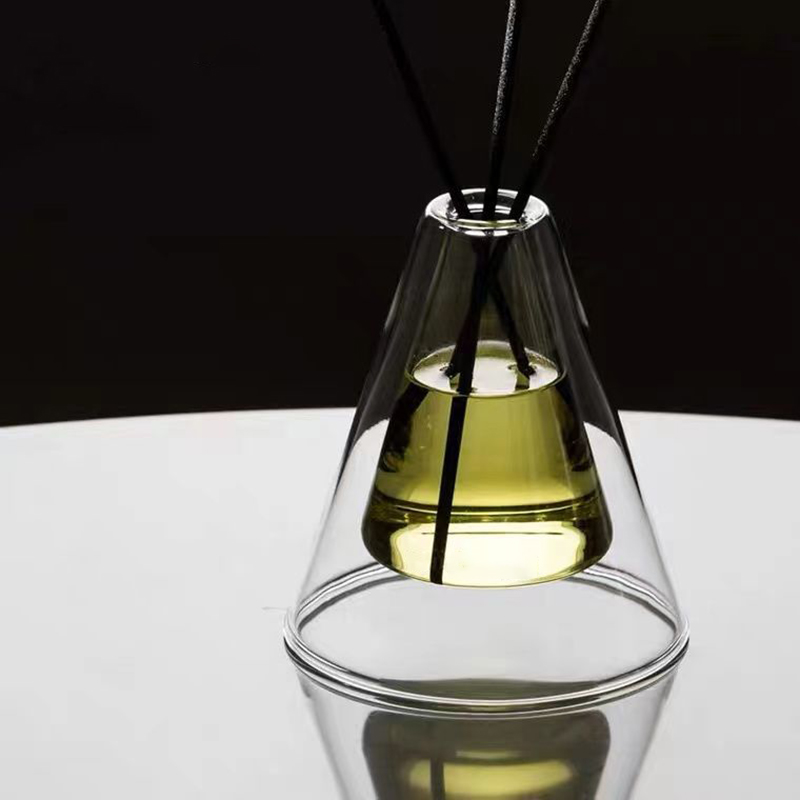 Custom na Malaking Hex Essenza Unique Glass Bottle White Frosted Extra Air Aroma Reed Diffuser Pabango ng Bahay, Reed Diffusers Pasko