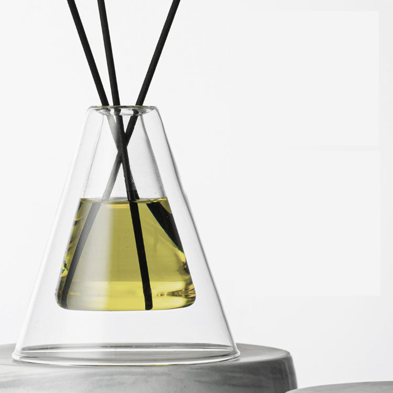 Custom na Malaking Hex Essenza Unique Glass Bottle White Frosted Extra Air Aroma Reed Diffuser Pabango ng Bahay, Reed Diffusers Pasko