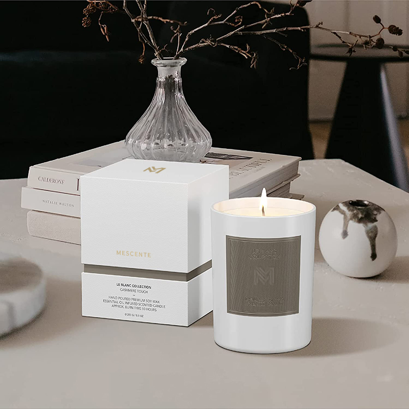 M&Scent Wholesale Custom Luxury Black Glass Jar Christmas Aromatherapy Soy Wax Candle Sets