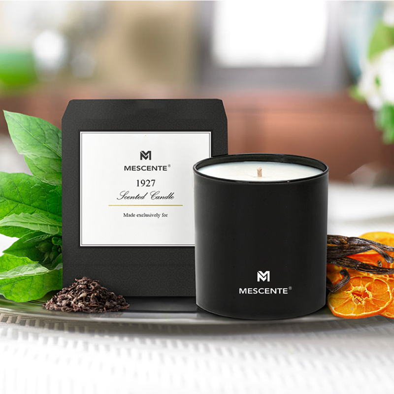M&S scent Wholesale Luxury Pribadong Label Chrome Male Aromatherapy Candles 22 Oz With Crystals Inside