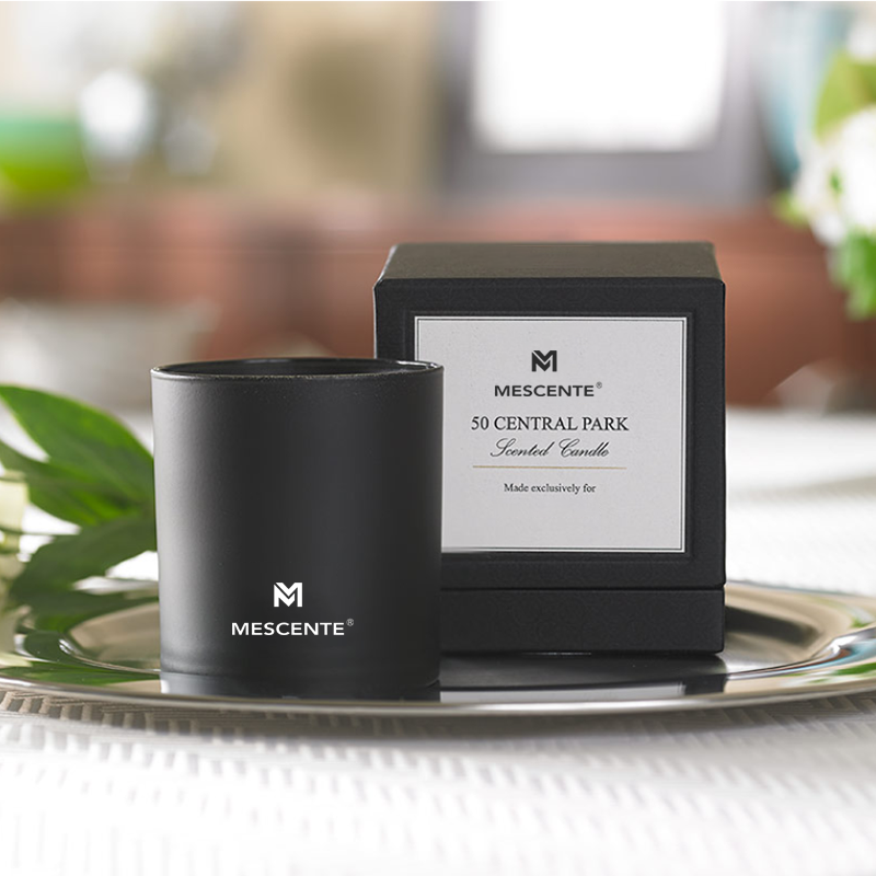 M&S scent Wholesale Luxury Pribadong Label Chrome Male Aromatherapy Candles 22 Oz With Crystals Inside