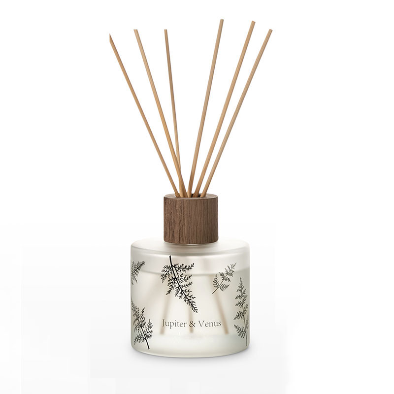 M&Scent Wholesale Luxury Custom Decorative Amber Glass Walang Sunog Natatanging Transparent Floral Aroma Reed Diffuser
