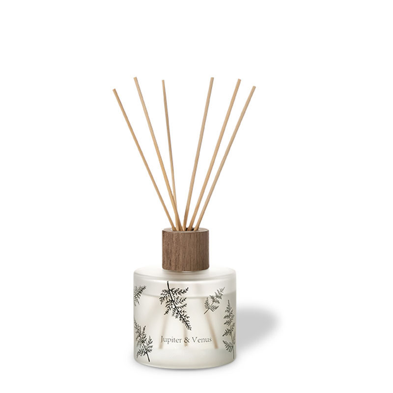 M&Scent Wholesale Luxury Custom Decorative Amber Glass Walang Sunog Natatanging Transparent Floral Aroma Reed Diffuser