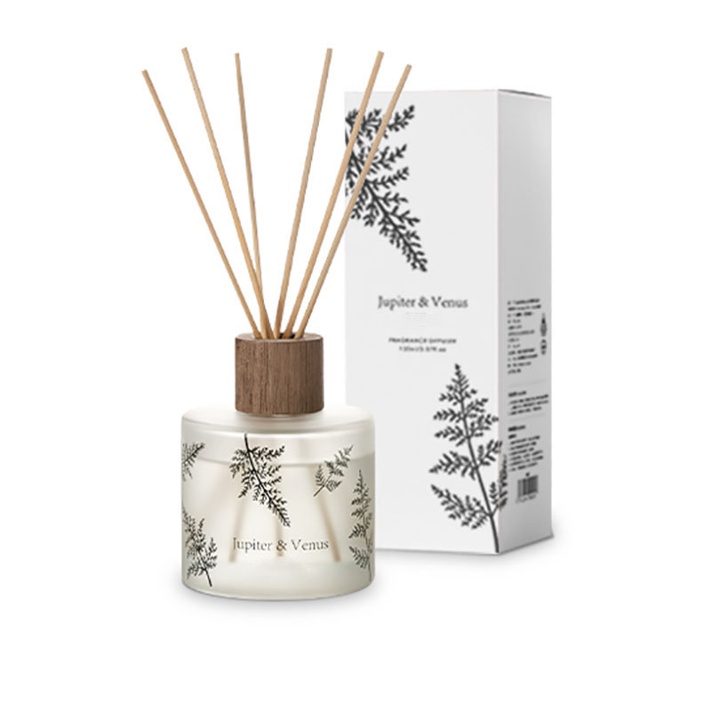 M&Scent Wholesale Luxury Custom Decorative Amber Glass Walang Sunog Natatanging Transparent Floral Aroma Reed Diffuser