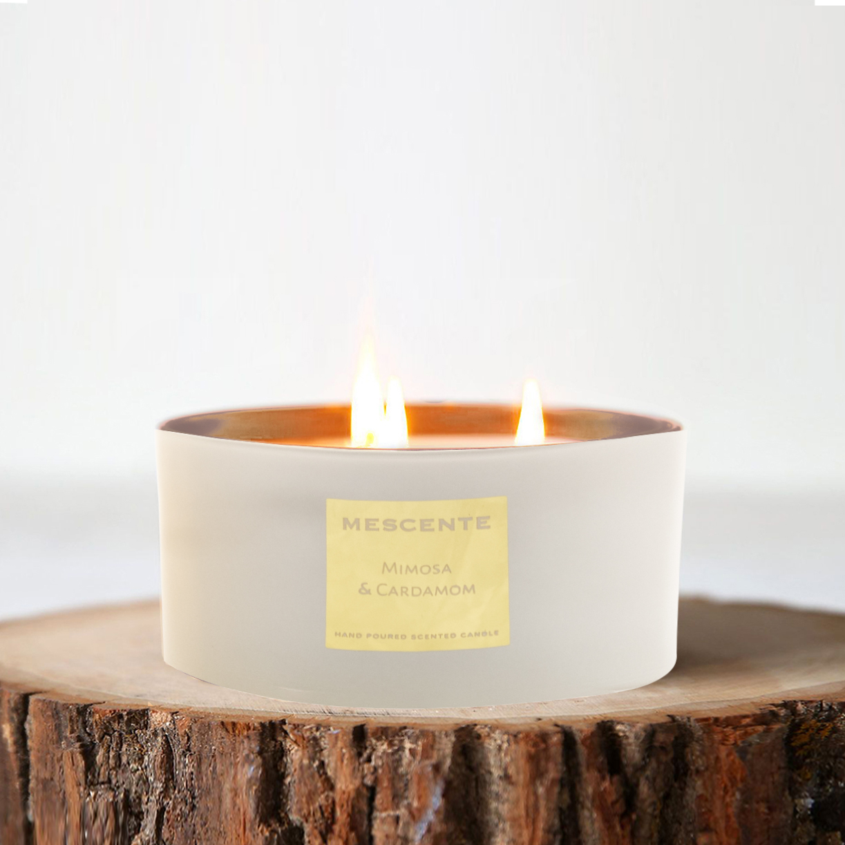 M&Scent wholesale decorative aromatherapy 3 mitsa mabango coconut palm candle gift set
