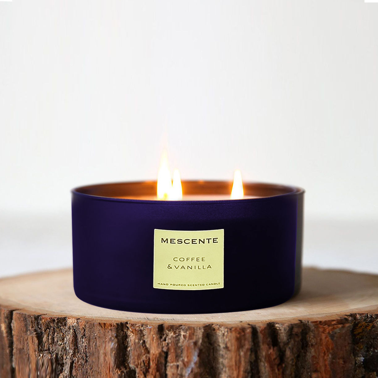 M&Scent wholesale decorative aromatherapy 3 mitsa mabango coconut palm candle gift set