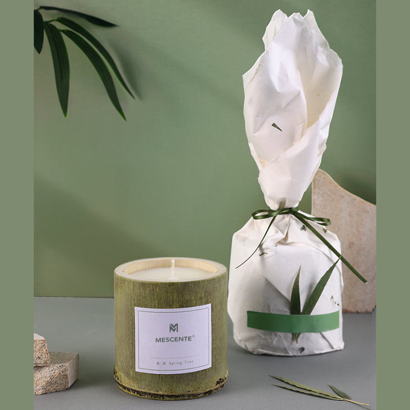 M&Scent luxury wood candle holder candles private label scented with box