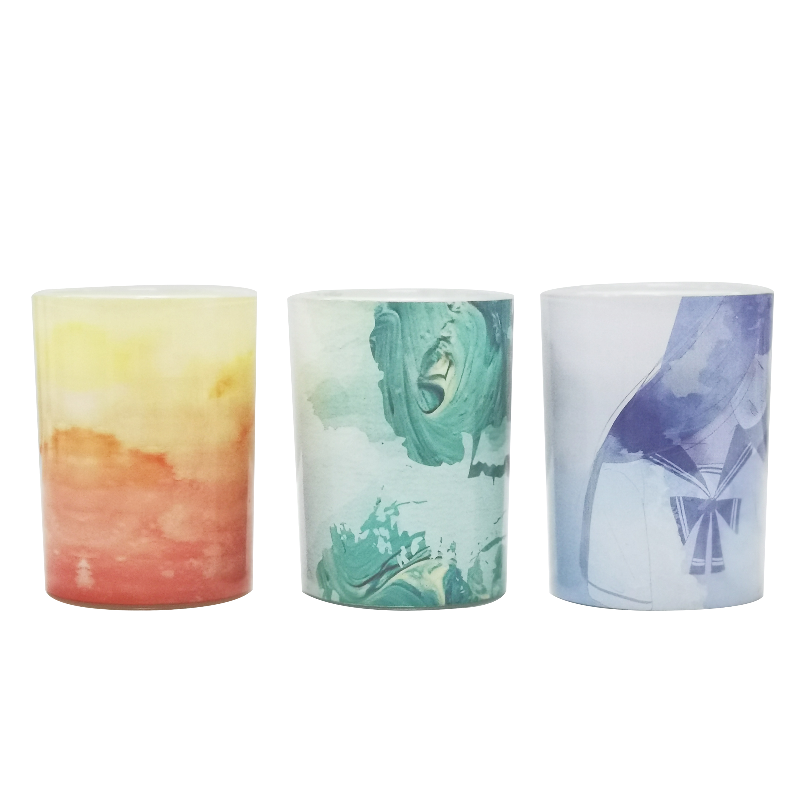 M&Scent wholesale private label green glass jar palm candle, mga paglilinis na kandila