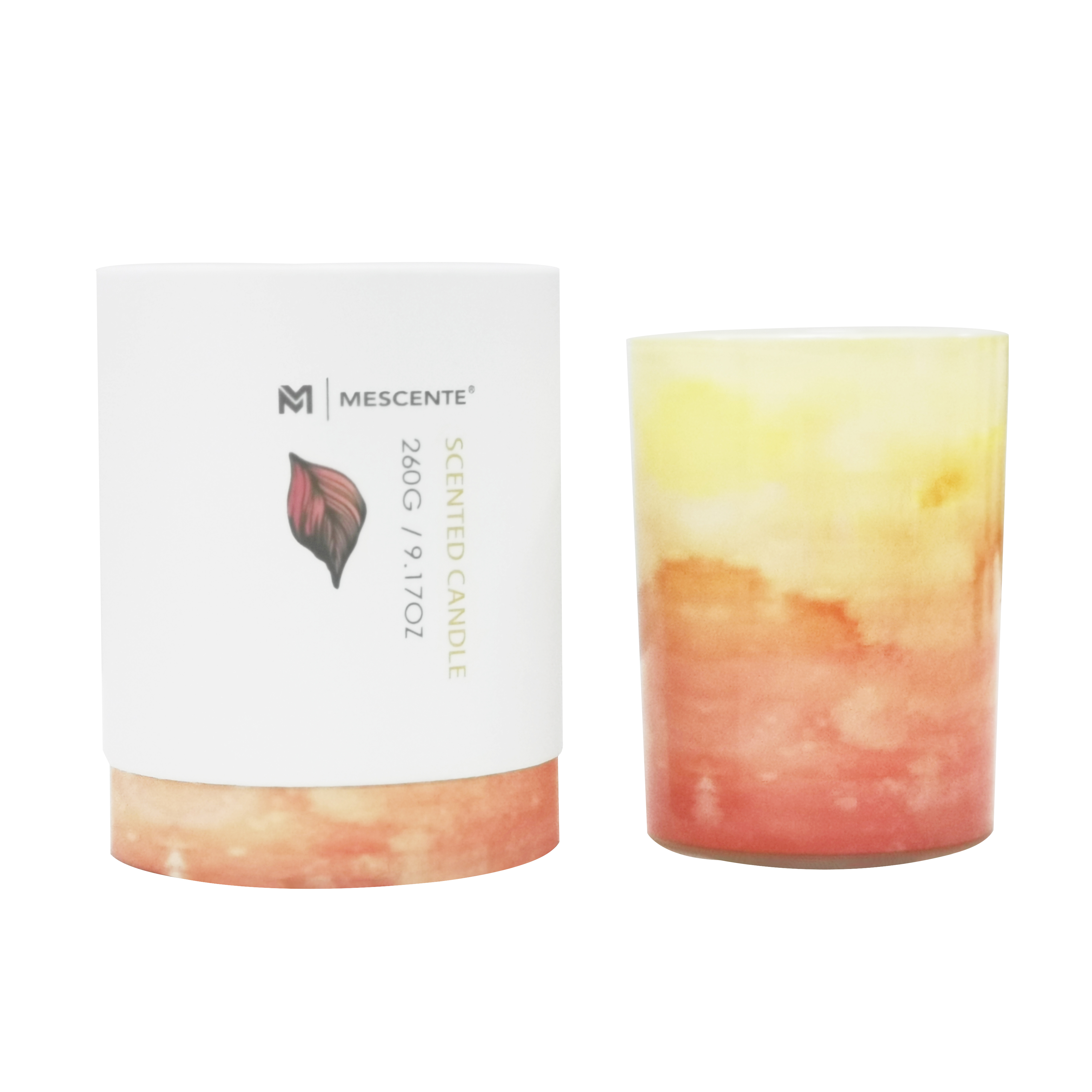 M&Scent wholesale private label green glass jar palm candle, mga paglilinis na kandila