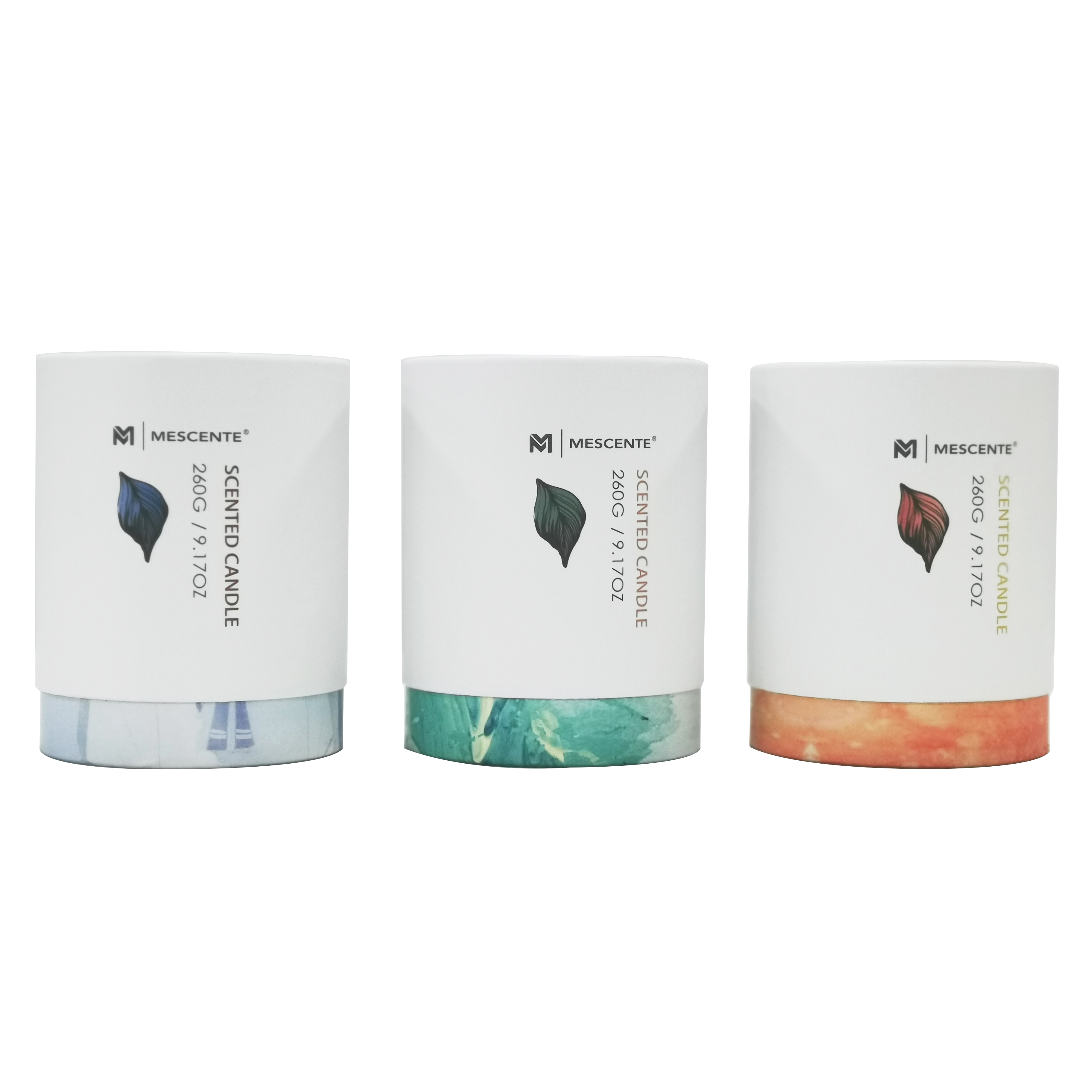 M&Scent wholesale private label green glass jar palm candle, mga paglilinis na kandila