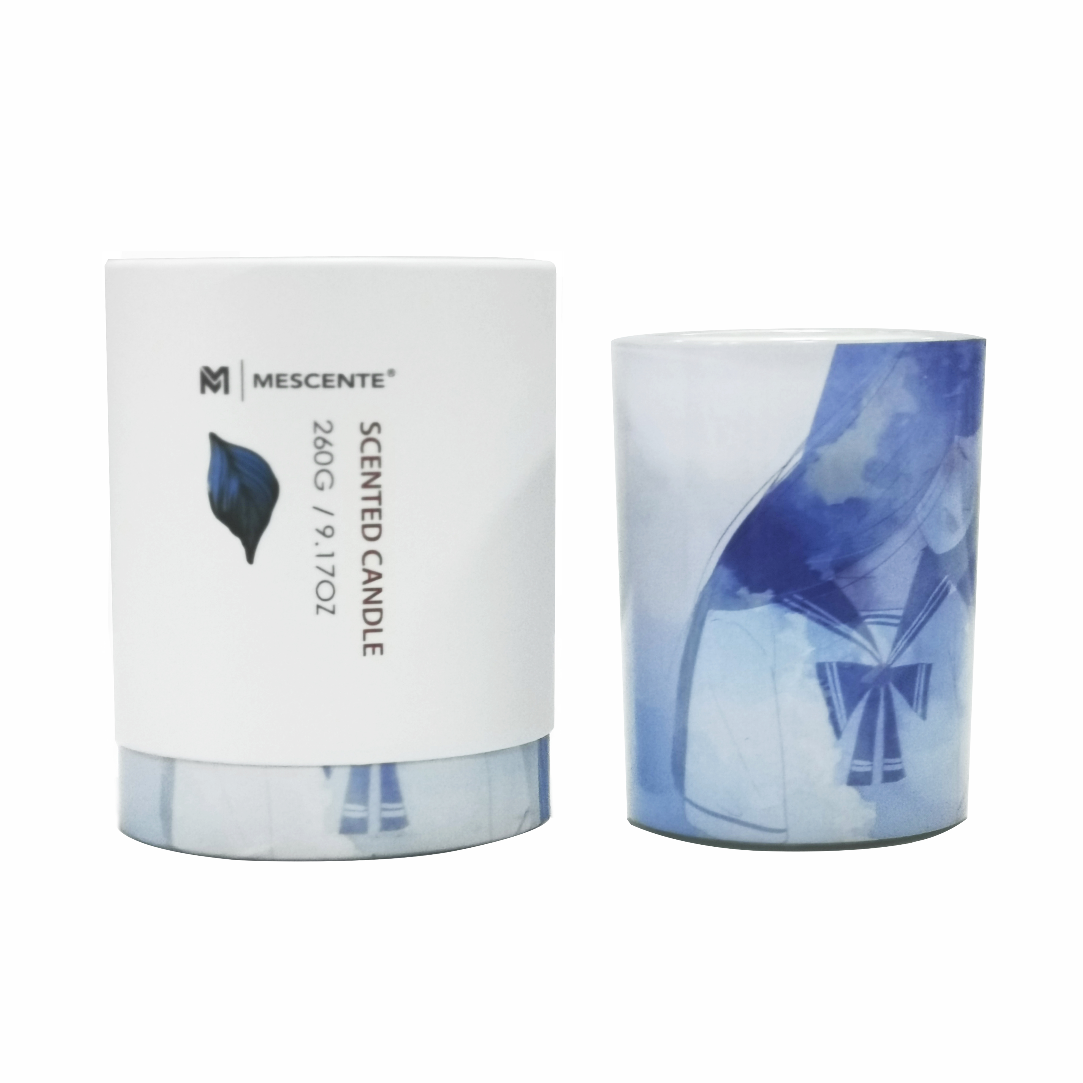 M&Scent wholesale private label green glass jar palm candle, mga paglilinis na kandila