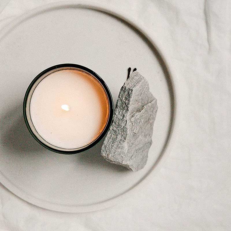 M&Scent Custom Logo Mini Round Crystal Glass Bottle Strong Coffee Soy Wax Scented Candles na may Kahon sa Bulk