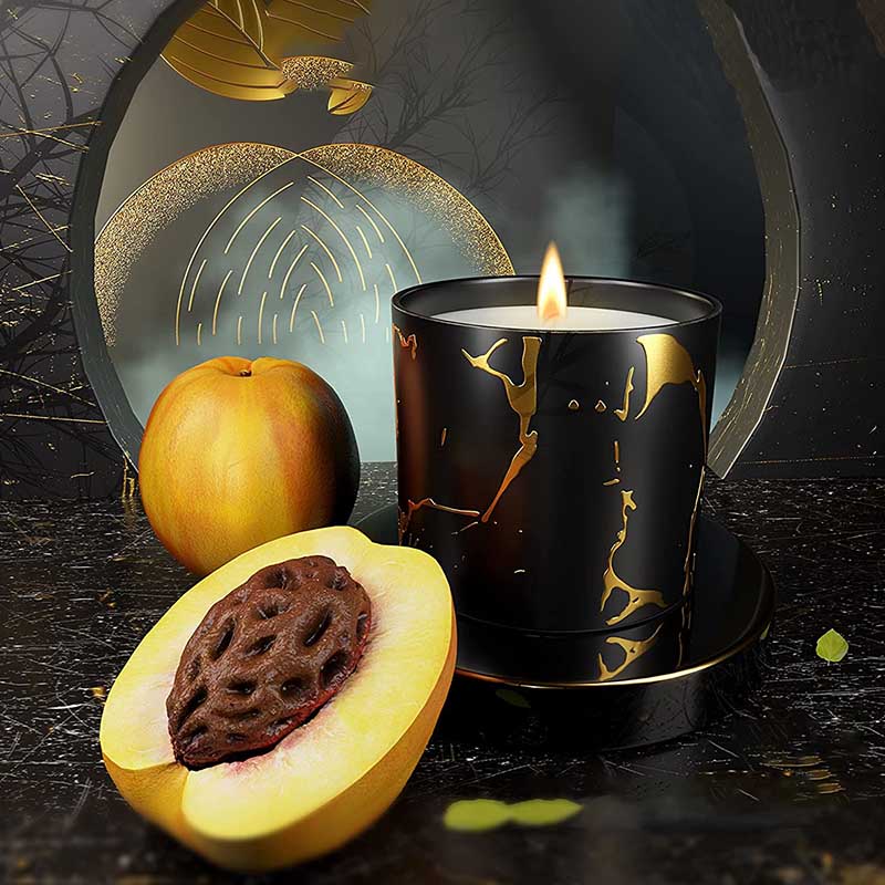 Luxury Big Size Custom Personalized Ceramic Home Decor Cereal Gold Candle Jar Handmade Soy Wax Scented Candles Regalo Set