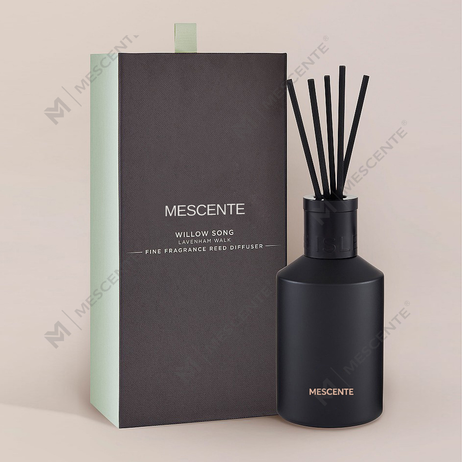 Dekorasyon na Oem Printed Box 20ml Square Ceramic Vranjes Wooden Cap House Perfume Aroma Reed Diffuser Oil