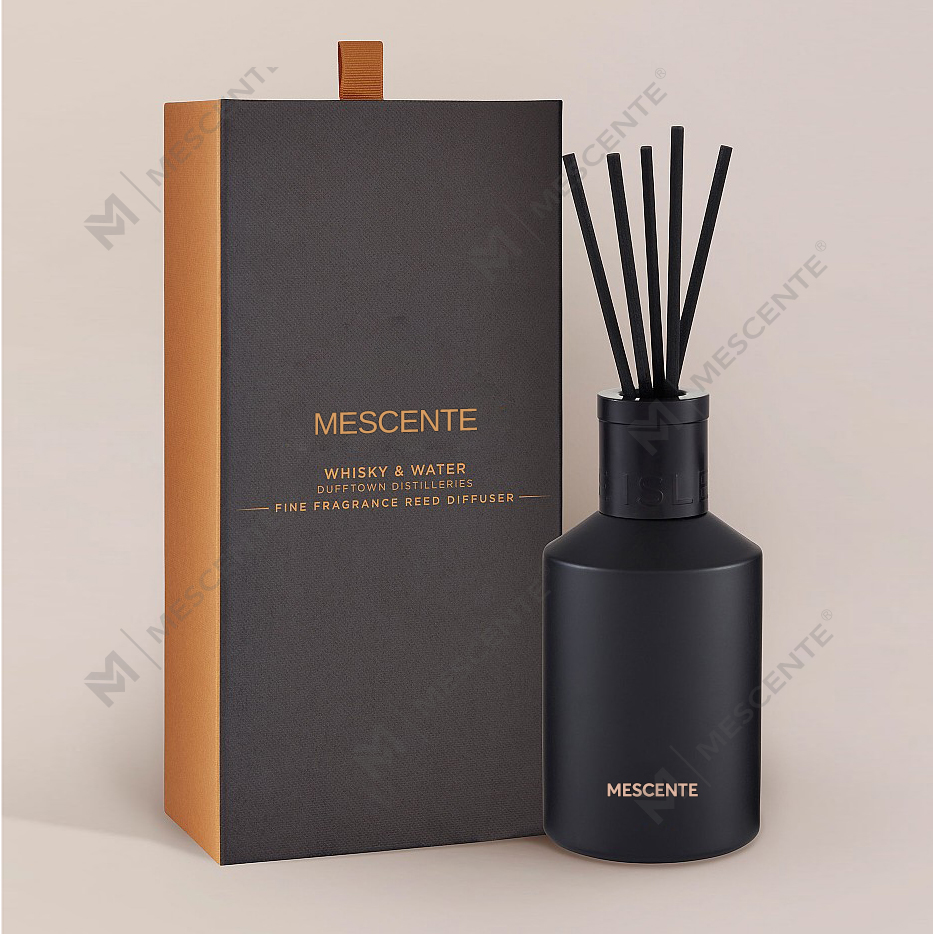 Dekorasyon na Oem Printed Box 20ml Square Ceramic Vranjes Wooden Cap House Perfume Aroma Reed Diffuser Oil