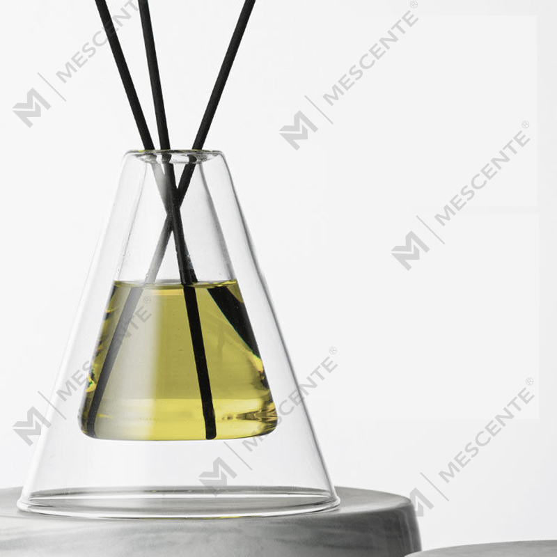Custom na Malaking Hex Essenza Unique Glass Bottle White Frosted Extra Air Aroma Reed Diffuser Pabango ng Bahay, Reed Diffusers Pasko