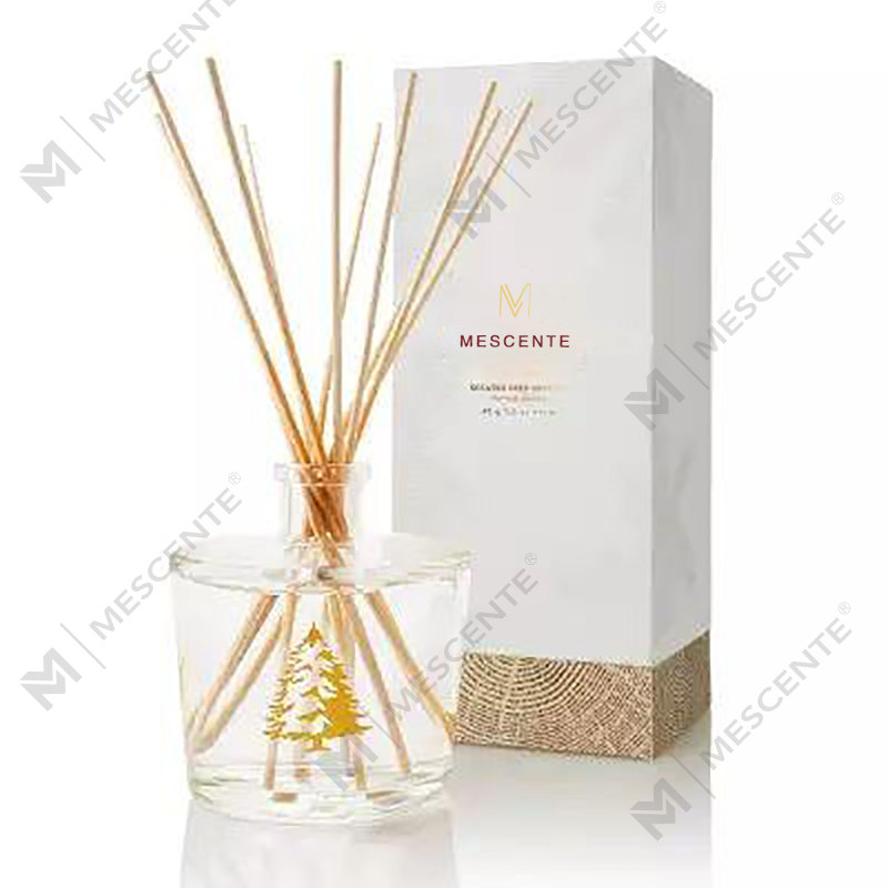 M&Scent Wholesale Luxury Glass Bottle Stik Fiber Round Wood Screw Aroma Reed Diffuser Gift Set