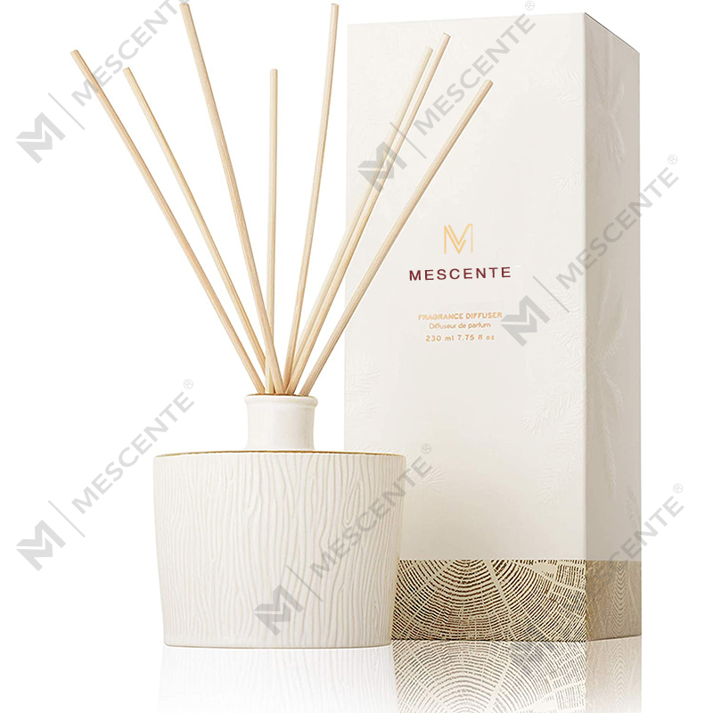 M&Scent Wholesale Luxury Glass Bottle Stik Fiber Round Wood Screw Aroma Reed Diffuser Gift Set
