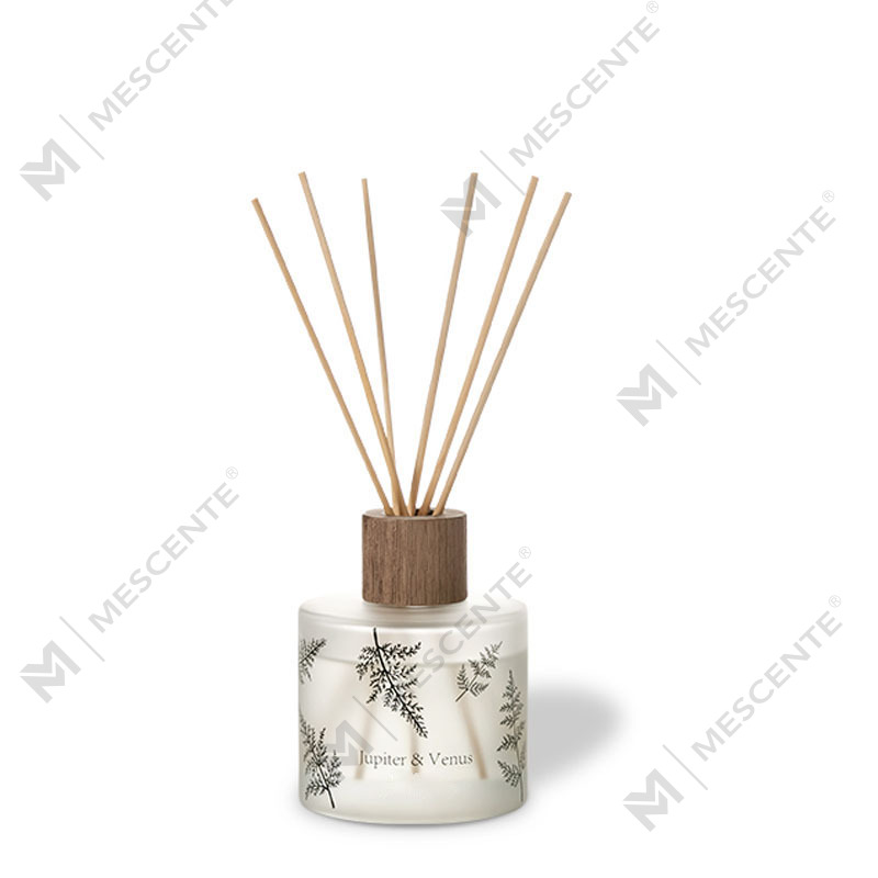 M&Scent Wholesale Luxury Custom Decorative Amber Glass Walang Sunog Natatanging Transparent Floral Aroma Reed Diffuser