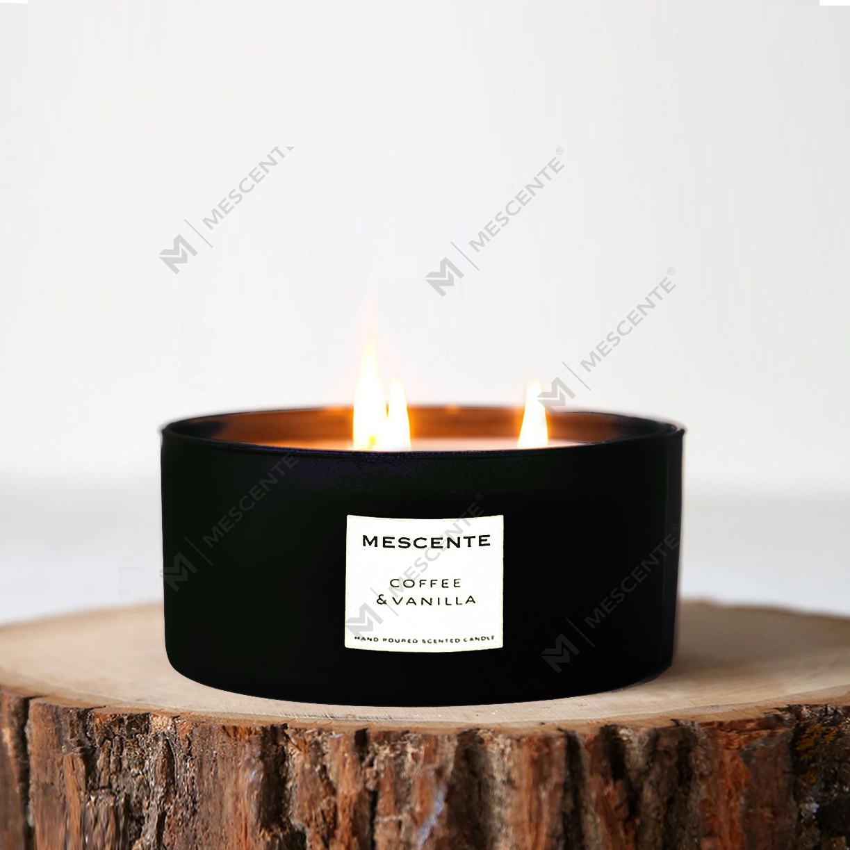 M&Scent wholesale decorative aromatherapy 3 mitsa mabango coconut palm candle gift set