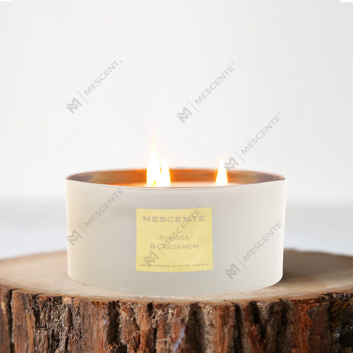 M&Scent wholesale decorative aromatherapy 3 mitsa mabango coconut palm candle gift set