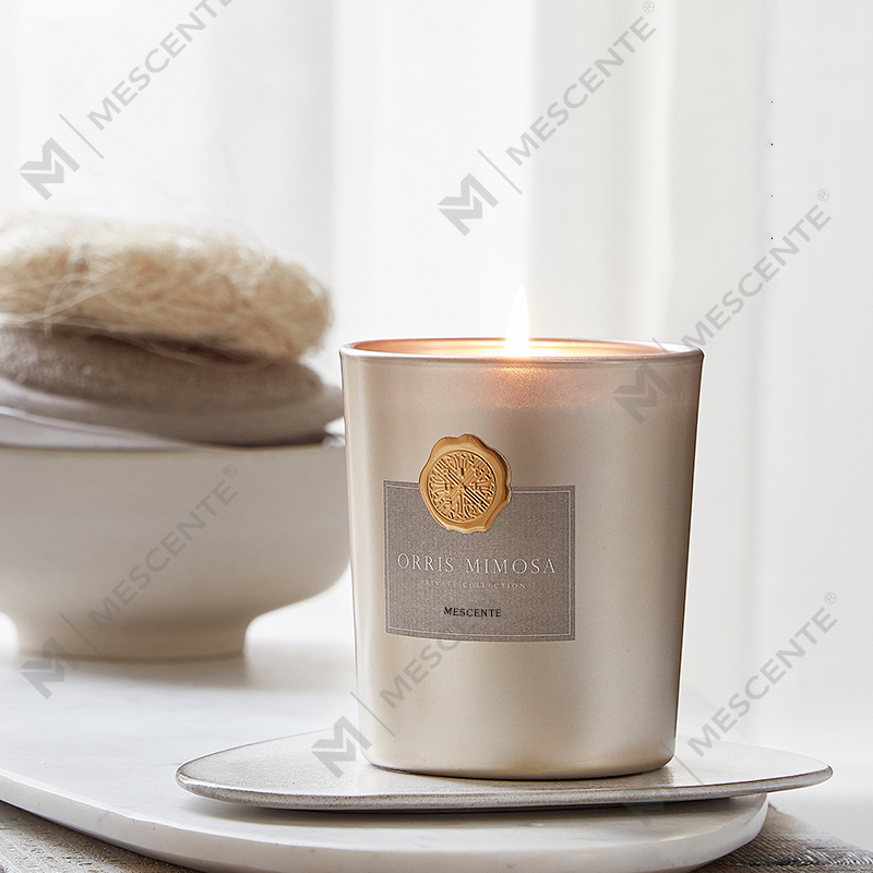 M&Scent luxury custom private label decorative glass jars na may amoy na soy wax candle