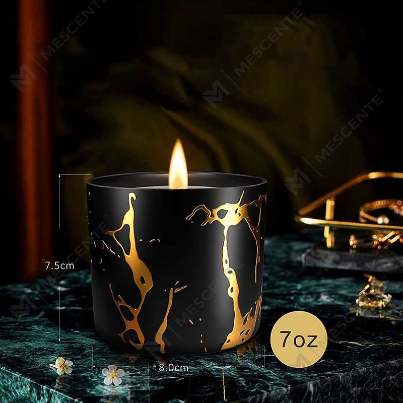 Luxury Big Size Custom Personalized Ceramic Home Decor Cereal Gold Candle Jar Handmade Soy Wax Scented Candles Regalo Set