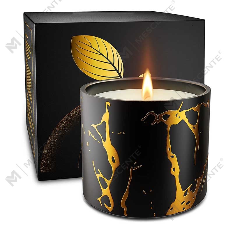 Luxury Big Size Custom Personalized Ceramic Home Decor Cereal Gold Candle Jar Handmade Soy Wax Scented Candles Regalo Set