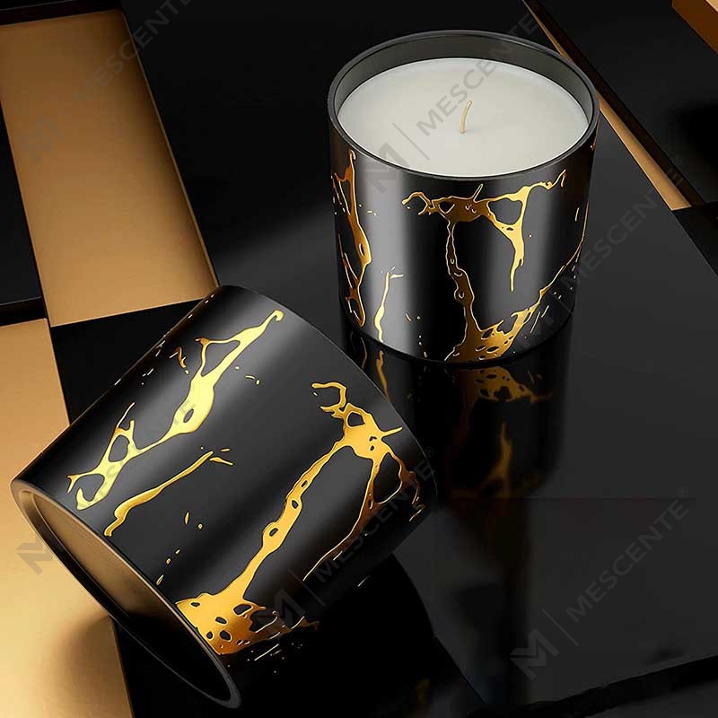Luxury Big Size Custom Personalized Ceramic Home Decor Cereal Gold Candle Jar Handmade Soy Wax Scented Candles Regalo Set