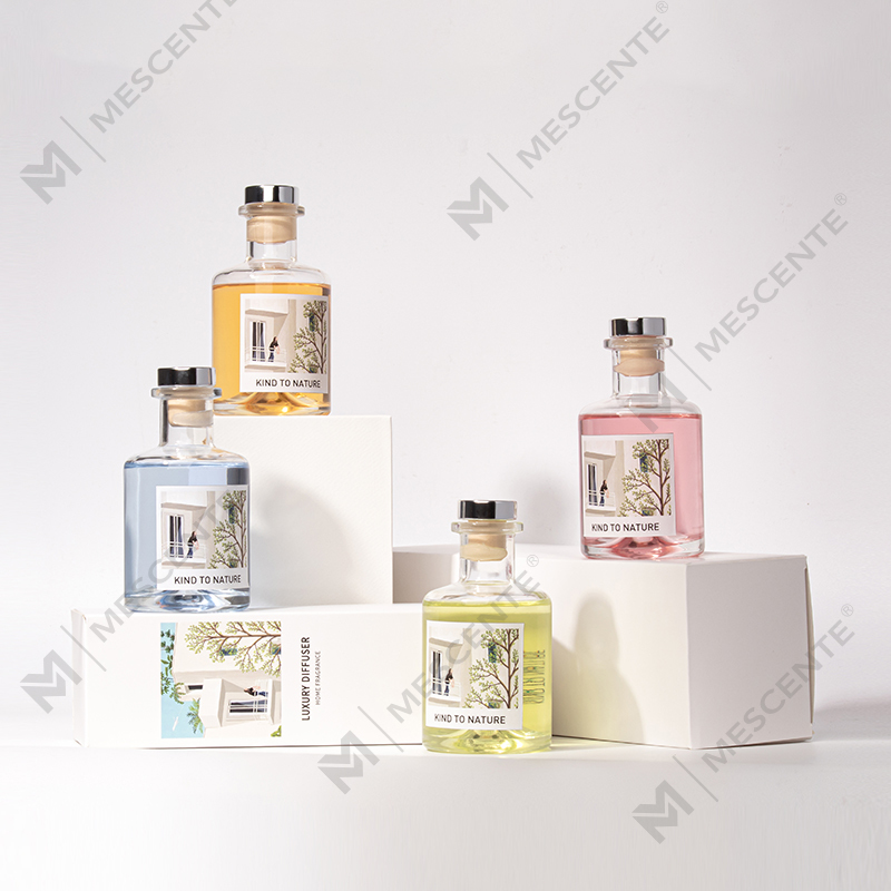 M&Scent Luxury Decorative Malaking Bote Essential Oil Reed Diffuser na may Dried Flower Gift Set