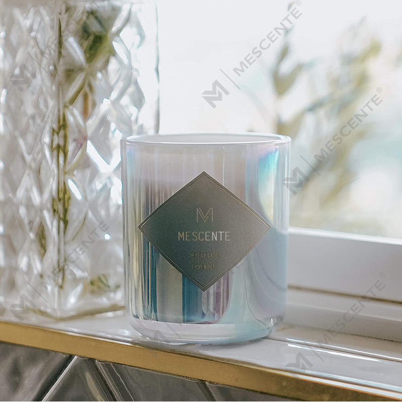 Walang laman ang Frosted Clear Glass White Black Wick Candle Jars na May Takip