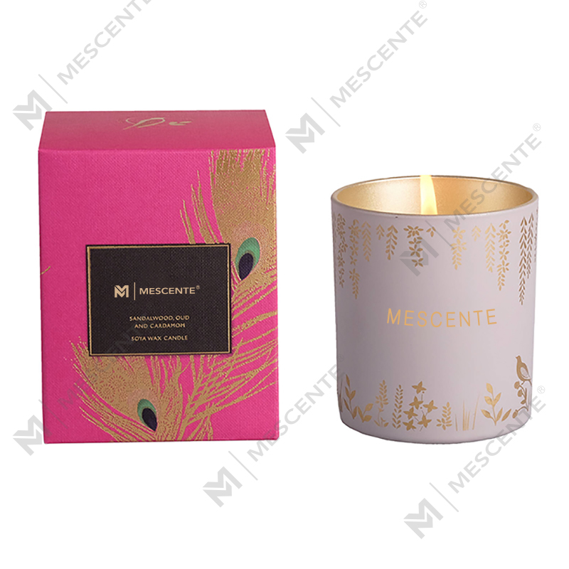 Private Label Personalized Black Wood Wick Candles Scented Luxury With Crystals
