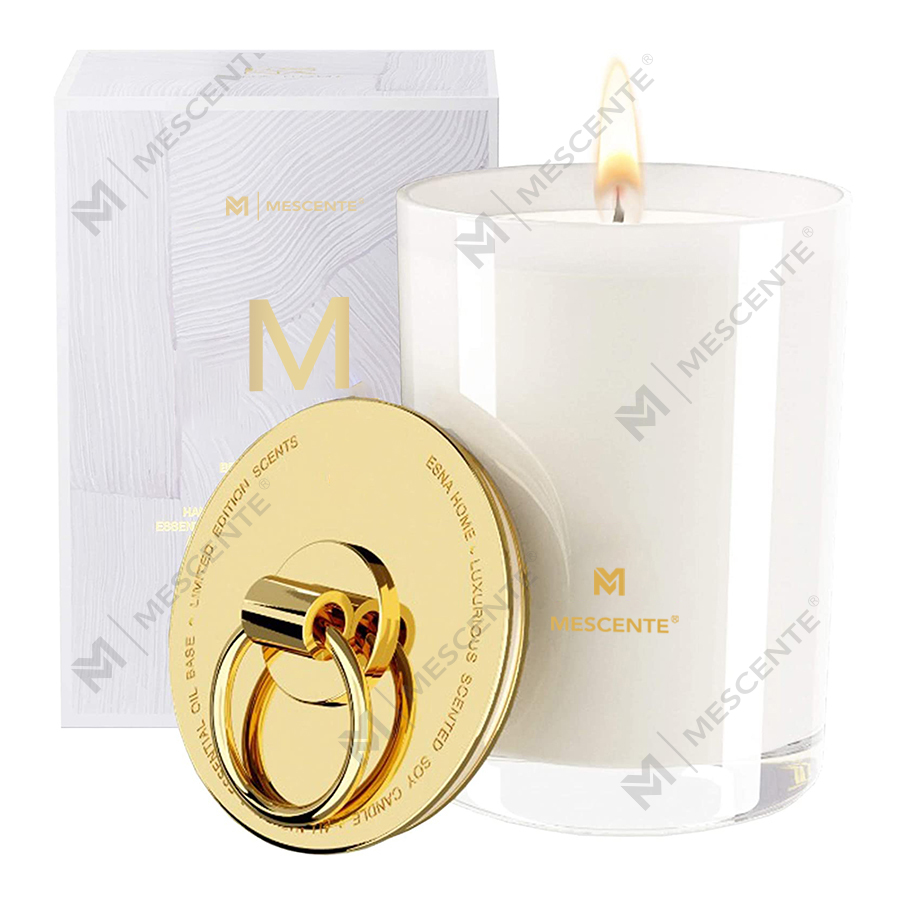 M&Scent Luxury White Soy Wax Logo Personalized Wedding Scented Candles, Custom Camp Candle