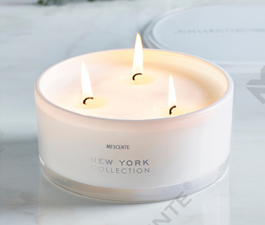 Mescente Wholesale Pribadong Label Glass Jar 3 Wick 100% Soy Wax Scented Candle