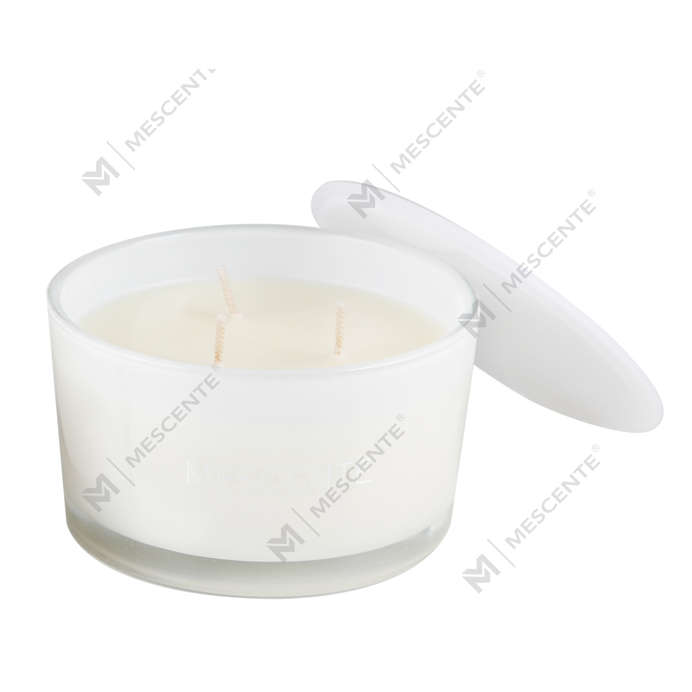 Mescente Wholesale Pribadong Label Glass Jar 3 Wick 100% Soy Wax Scented Candle