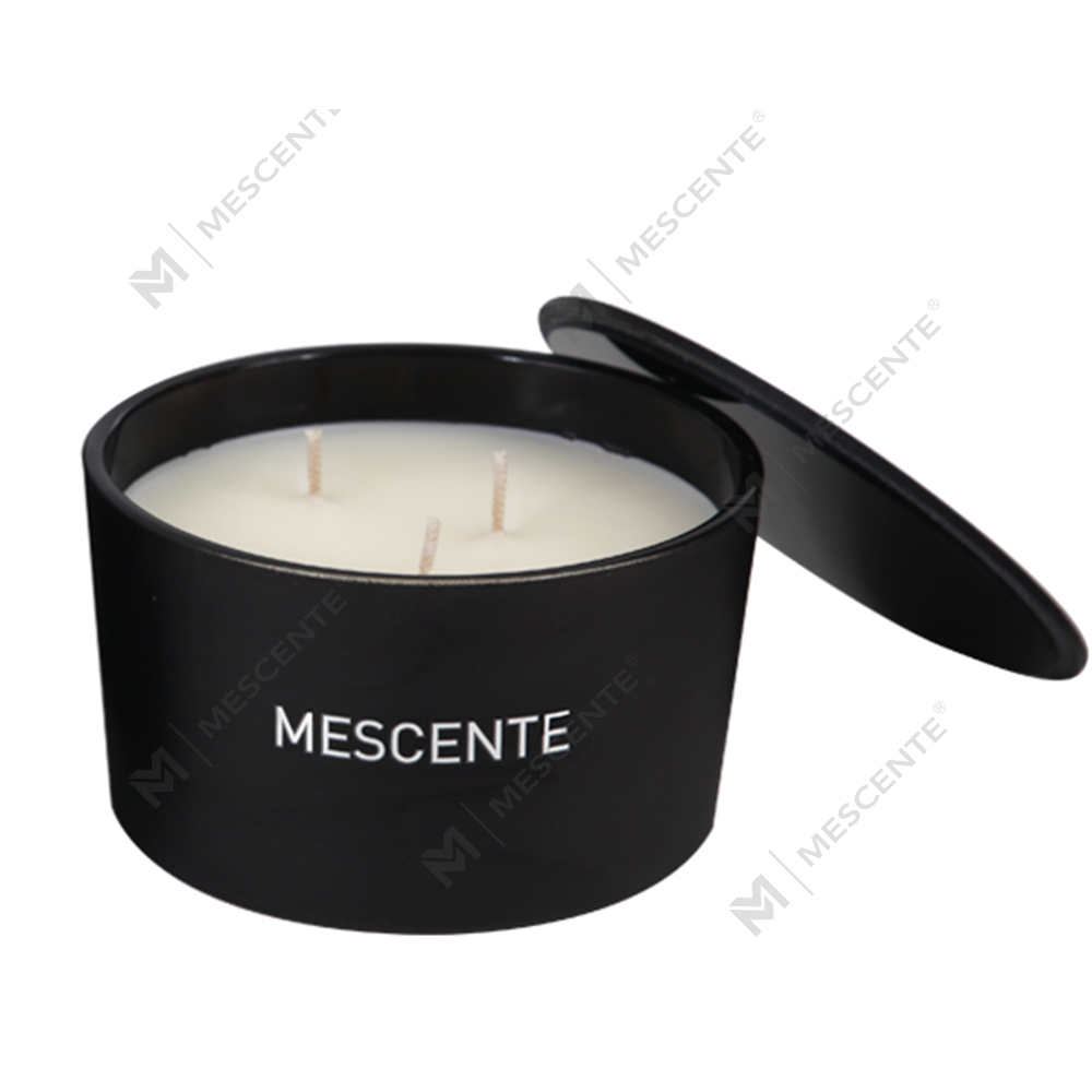 Mescente Wholesale Pribadong Label Glass Jar 3 Wick 100% Soy Wax Scented Candle
