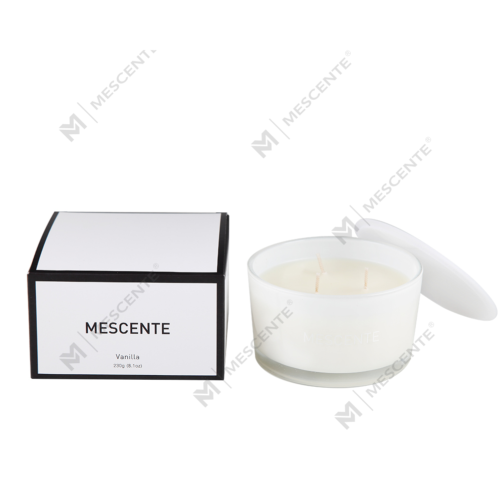 Mescente Wholesale Pribadong Label Glass Jar 3 Wick 100% Soy Wax Scented Candle