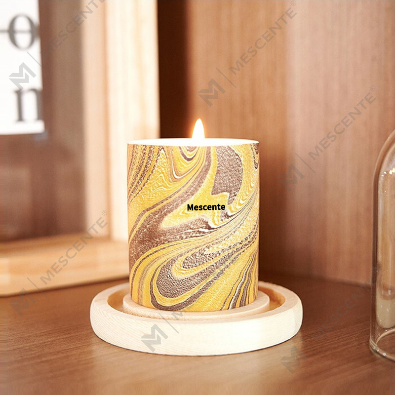 M&Scent Wholesale Murang Customized Luxury Private Label Pillar Scented Soy Wax Wood Wick Aroma Candle