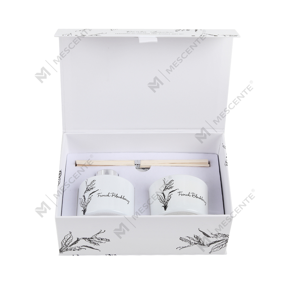 Mescente wholesale luxury private label aroma reed diffuser at scented candle gift set