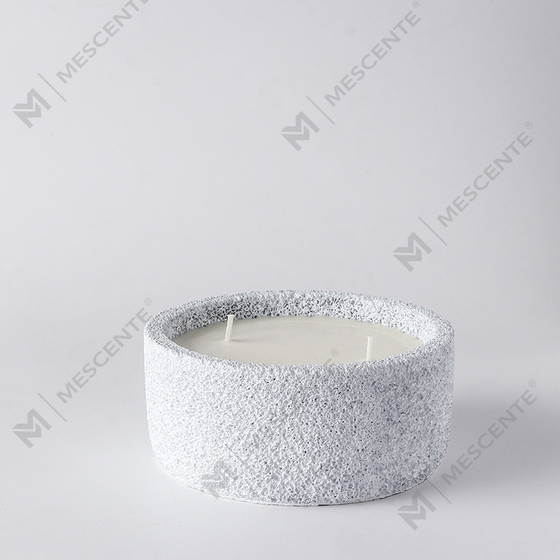 M&Scent Luxury Handmade Logo Mga Spiritual Pillar Candles na Mabangong Salamin na May Mga Kristal, 3 Wick Candle