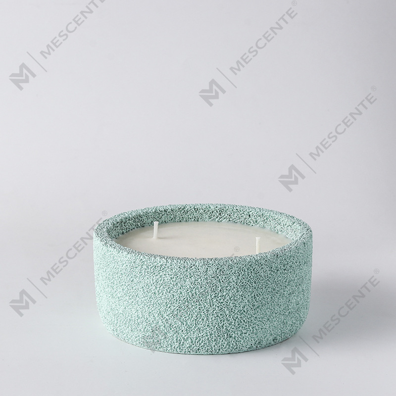 M&Scent Luxury Handmade Logo Mga Spiritual Pillar Candles na Mabangong Salamin na May Mga Kristal, 3 Wick Candle